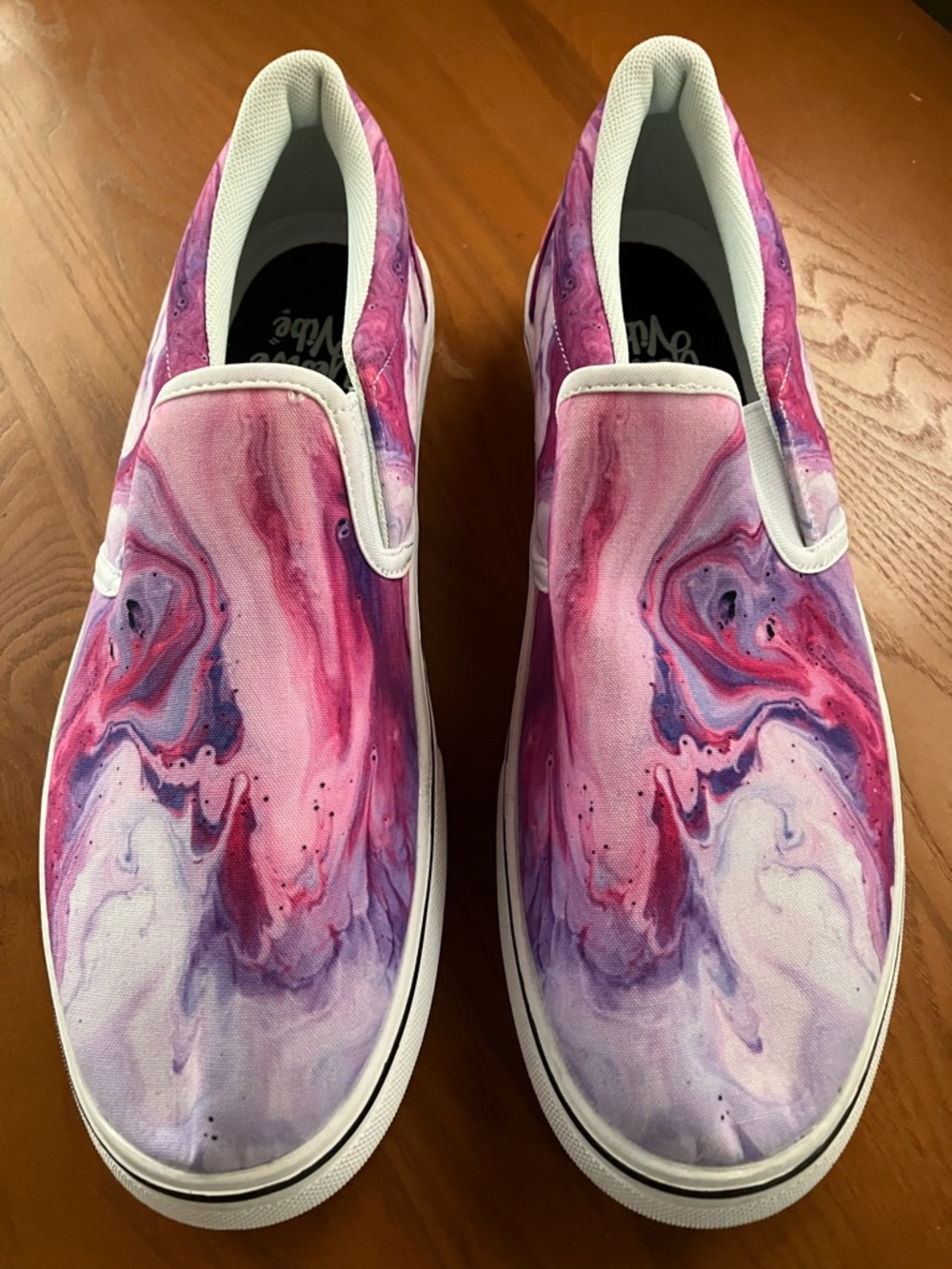 Yes We Vibe Women's Slip-On Sneakers in Pink and Purple Marble size 11W New